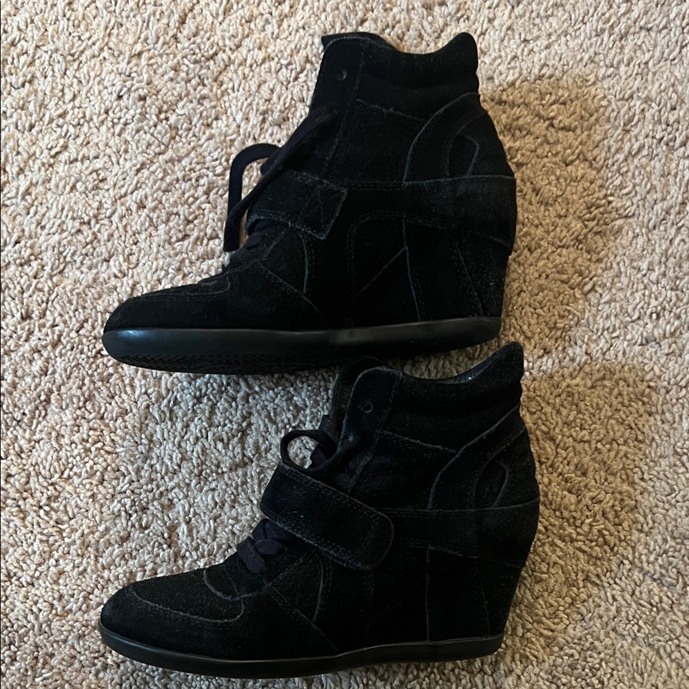 Ash Stylish Black Wedge Sneakers